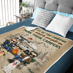 Let's Watch People Park Their Campers - Camping Personalized Custom Blanket - Gift For Camping Lovers, Pet Owners, Pet Lovers
