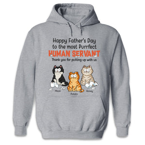Thank You For Putting Up With Us - Cat Personalized Custom Unisex T-shirt, Hoodie, Sweatshirt - Father's Day, Gift For Pet Owners, Pet Lovers