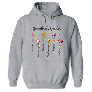 Grandma's Garden - Family Personalized Custom Unisex T-shirt, Hoodie, Sweatshirt - Birthday Gift For Grandma