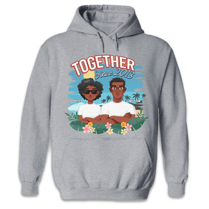 Together Since - Couple Personalized Custom Unisex T-shirt, Hoodie, Sweatshirt - Summer Vacation, Gift For Husband Wife, Anniversary