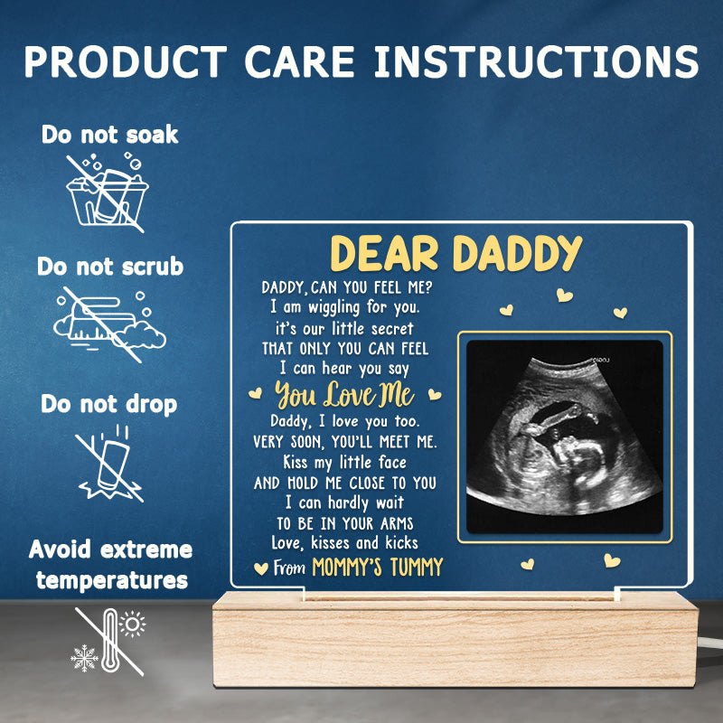 Custom Photo Very Soon, You'll Meet Me - Family Personalized Custom Rectangle Shaped 3D LED Light - Baby Shower Gift, Gift For First Dad