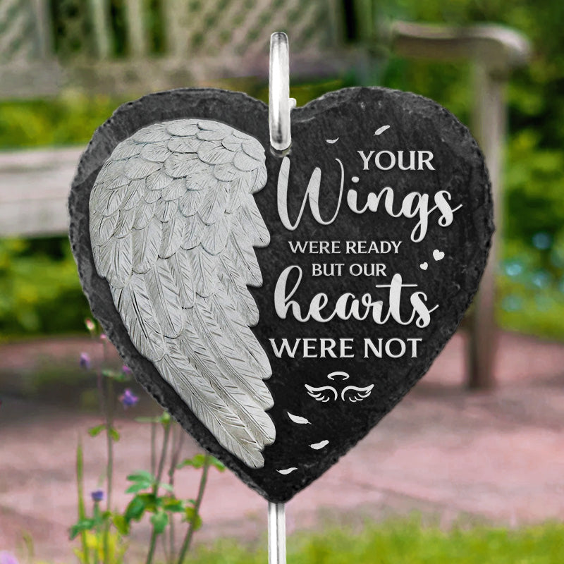 Not Ready To Let You Leave - Memorial Garden Slate & Hook - Sympathy Gift For Family Members
