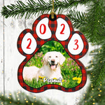 Christmas Is Coming - Personalized Custom Paw Shaped Wood Christmas Ornament