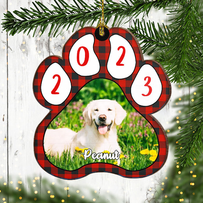 Christmas Is Coming - Personalized Custom Paw Shaped Wood Christmas Ornament