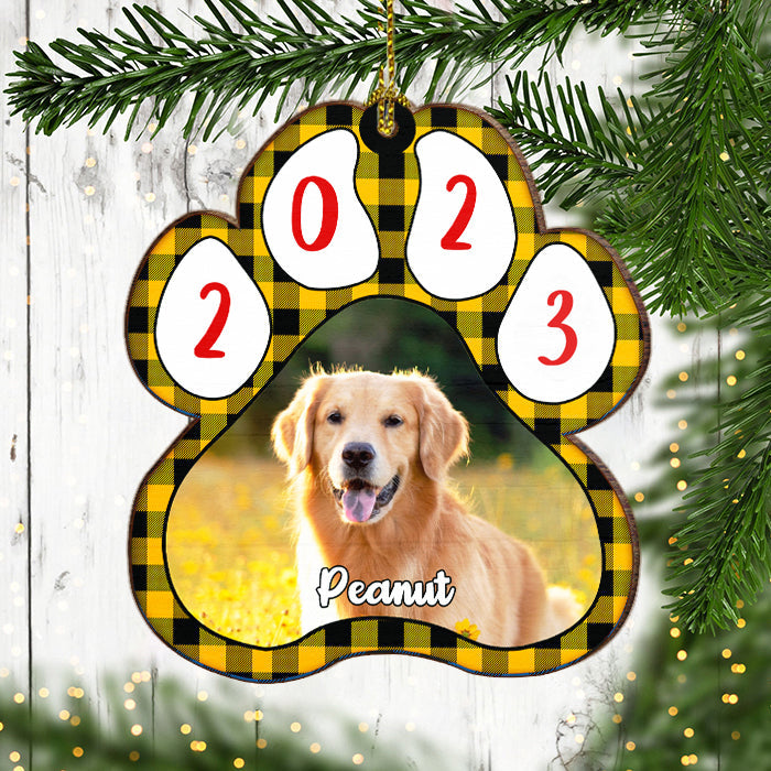 Christmas Is Coming - Personalized Custom Paw Shaped Wood Christmas Ornament