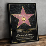 Dad Star Of Fame - Family Personalized Custom Vertical Canvas - Mother's Day, Father's Day Birthday Gifts For Mom, Dad