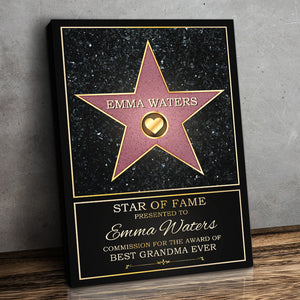 Mom Star Of Fame - Family Personalized Custom Vertical Canvas - Mother's Day, Birthday Gift For Mom