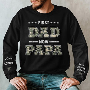 Special Feeling To Become A Papa - Family Personalized Custom Unisex Sweatshirt With Design On Sleeve - Gift For Dad, Grandpa