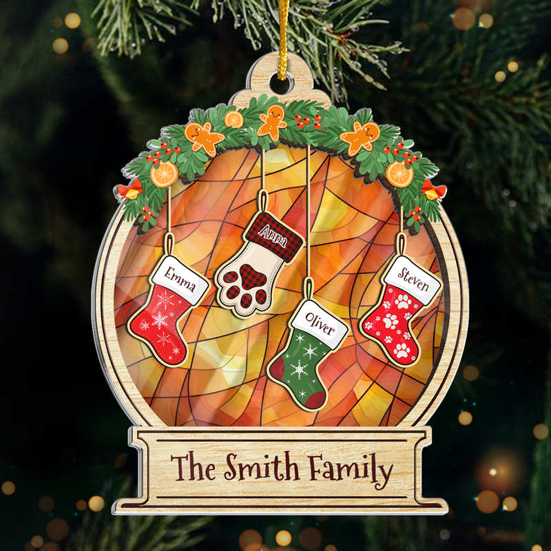 The Joy Of Christmas - Family Personalized Custom Ornament - Acrylic Snow Globe Shaped - Christmas Gift For Family Members