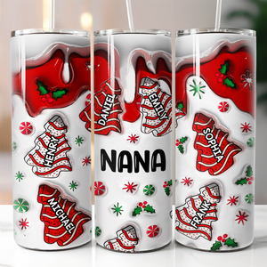 All I Want For Christmas Is You - Family Personalized Custom Inflated Skinny Tumbler - Christmas Gift For Grandma