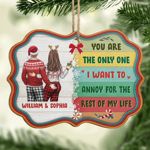 Congrats On Being My Husband You Lucky Bastard - Couple Personalized Custom Ornament - Wood Benelux Shaped - Christmas Gift For Husband Wife, Anniversary