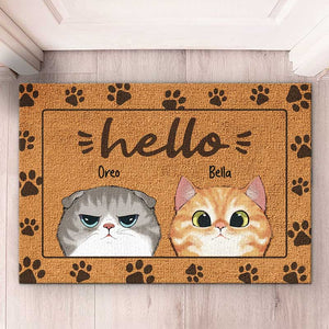 Hello Have A Nice Day - Cat Personalized Custom Home Decor Decorative Mat - Gift For Pet Owners, Pet Lovers