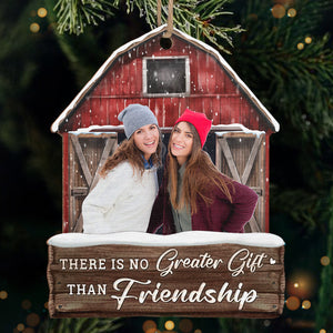 Friends Custom Photo Enjoy The Christmas Season Together - Bestie Personalized Custom Ornament - Wood Custom Shaped - Christmas Gift For Best Friends, BFF, Sisters