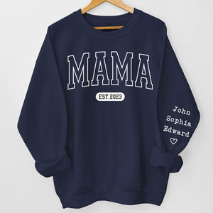 I Love You To The Moon And Back - Family Personalized Custom Unisex Sweatshirt With Design On Sleeve - Gift For Mom, Grandma