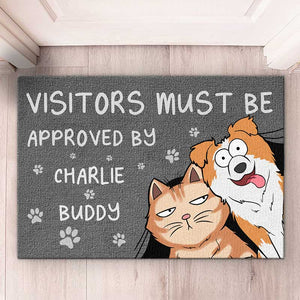 Our Doormat Is Pet Approved - Dog & Cat Personalized Custom Home Decor Decorative Mat - House Warming Gift For Pet Lovers, Pet Owners