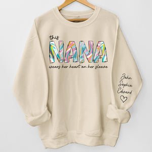 I Love My Mamaw - Family Personalized Custom Unisex Sweatshirt With Design On Sleeve - Birthday Gift For Mom, Grandma