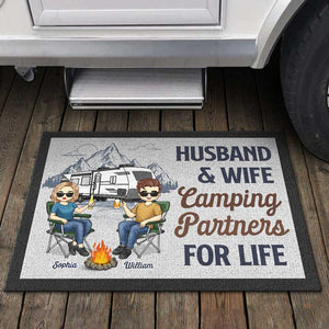 Happiness Is A Way Of Travel - Camping Personalized Custom Home Decor Decorative Mat - House Warming Gift For Husband Wife, Camping Lovers
