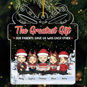 We Are All One - Family Personalized Custom Ornament - Acrylic Gift Box Shaped - Christmas Gift For Family Members