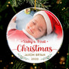 Custom Photo The First Christmas - Family Personalized Custom Ornament - Acrylic Round Shaped - Christmas Gift For Family Members