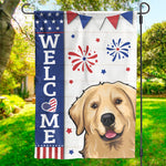 Hello Human, Welcome To My House - Dog & Cat Personalized Custom Patriotic Flag - Independence Day, 4th Of July, Gift For Dog Lovers