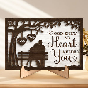 You Will Forever By My Always - Couple Personalized Custom 2-Layered Wooden Plaque With Stand - House Warming Gift For Husband Wife, Anniversary