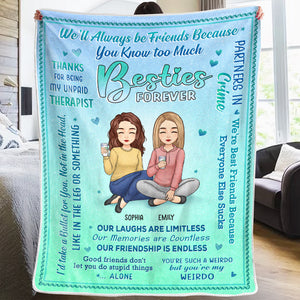 You're My Weirdo - Bestie Personalized Custom Blanket - Christmas Gift For Best Friends, BFF, Sisters