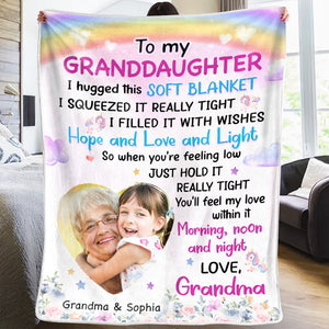 Custom Photo To My Special Granddaughter - Family Personalized Custom Blanket - Christmas Gift From Mom, Grandma