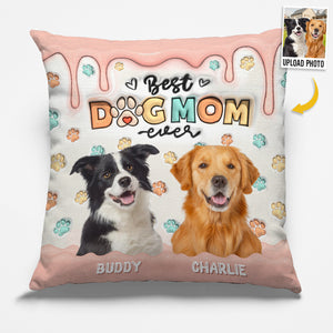 Custom Photo My Best Friend Has Four Paws- Dog & Cat Personalized Custom 3D Inflated Effect Printed Pillow - Gift For Pet Owners, Pet Lovers