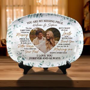 Custom Photo You Are My Missing Piece - Couple Personalized Custom Platter - Gift For Husband Wife, Anniversary