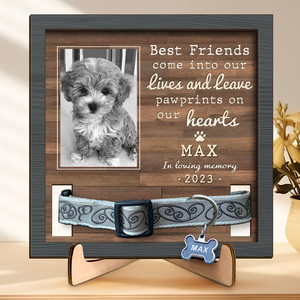 Custom Photo We Loved You Your Whole Life - Memorial Personalized Custom Pet Loss Sign, Collar Frame With Stand - Sympathy Gift For Pet Owners, Pet Lovers