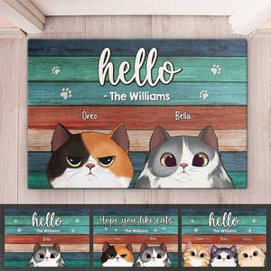 Hello Cats My Dear Friends - Cat Personalized Custom Home Decor Decorative Mat - Gift For Pet Owners, Pet Lovers
