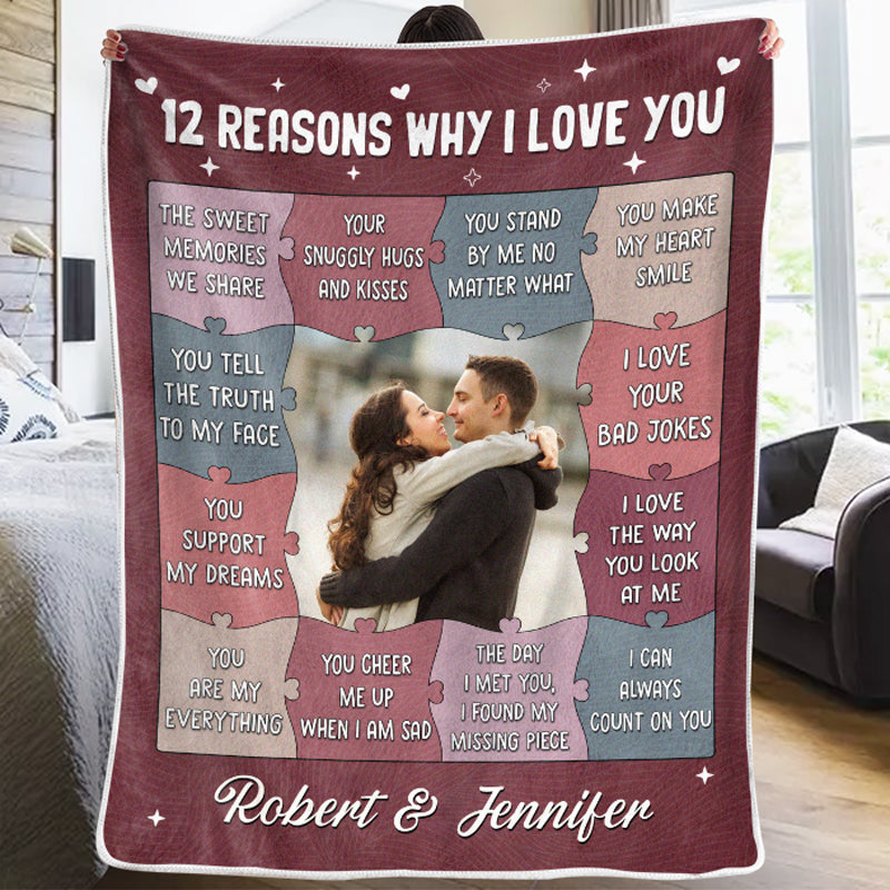 Custom Photo I Love The Way You Look At Me - Couple Personalized Custom Blanket - Gift For Husband Wife, Anniversary