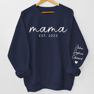 Wife Mom Boss - Family Personalized Custom Unisex Sweatshirt With Design On Sleeve - Birthday Gift For Mom, Grandma