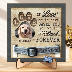 Custom Photo Losing You Is Like Losing A Family Member - Memorial Personalized Custom Pet Loss Sign, Collar Frame With Stand - Sympathy Gift, Gift For Pet Owners, Pet Lovers