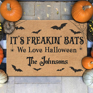 It's Freakin' Bats We Love Halloween - Family Personalized Custom Home Decor Decorative Mat - Halloween Gift For Family Members