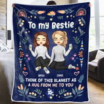 A Friend Is One Soul Abiding In Two Bodies - Bestie Personalized Custom Blanket - Christmas Gift For Best Friends, BFF, Sisters
