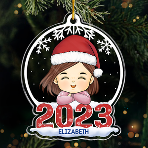 Santa Claus Is Coming To Town - Family Personalized Custom Ornament - Acrylic Snow Globe Shaped - Christmas Gift For Family Members