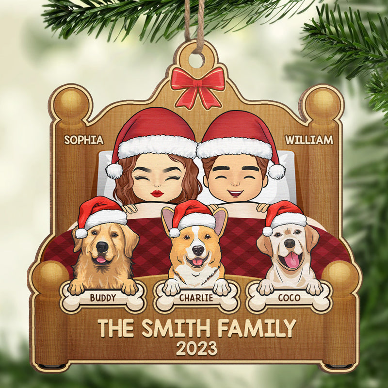 Dear Santa Don't Forget The Dogs - Couple Personalized Custom Ornament - Wood Custom Shaped - Christmas Gift For Husband Wife, Pet Owners, Pet Lovers