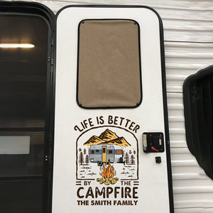 Life Is Better By The Campfire - Camping Personalized Custom RV Decal - Gift For Camping Lovers
