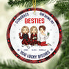 Congrats On Being My Sister Bestie - Bestie Personalized Custom Ornament - Ceramic Round Shaped - Christmas Gift For Best Friends, BFF, Sisters