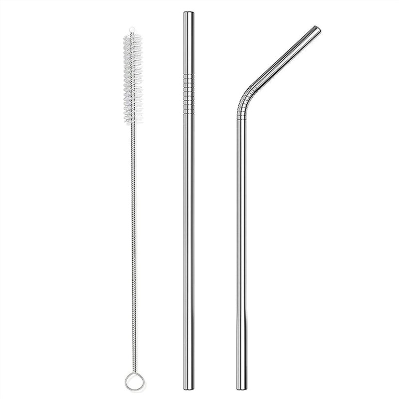 Combo 1 Replacement Lid, 2 Straws And 1 Cleaner Brush - BPA Free Lid, Stainless Steel Metal Straws With Cleaner Brush Set - Reusable Drinking Accessories For Can Cooler Tumbler
