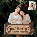 Custom Photo Christmas Couple Gifts - Personalized Ornament