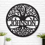 Custom Family Name Tree of Life Decor - Personalized Metal Wall Art