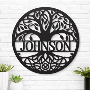 The Family Tree - Family Personalized Custom Home Decor Cut Metal Sign, Metal Wall Art - Gift For Family Members