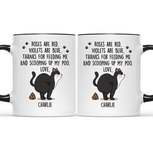 Thanks For Scooping Up My Poo - Cat Personalized Custom Accent Mug - Father's Day, Gift For Pet Owners, Pet Lovers