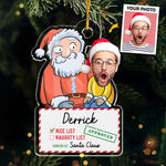 Custom Photo Santa Nice List Christmas Gifts - Personalized Ornament