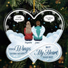 Heaven Is So Lucky To Have You - Memorial Personalized Custom Ornament - Acrylic Infinity Heart Shaped - Christmas Gift, Sympathy Gift For Family Members