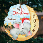 My First Christmas 2023 - Family Personalized Custom Ornament - Wood Custom Shaped - First Christmas Gift For Baby