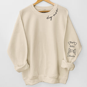 Meilleure maman à fourrure de tous les temps - Sweat-shirt unisexe personnalisé avec motif sur la manche - Cadeau pour propriétaires et amoureux des animaux