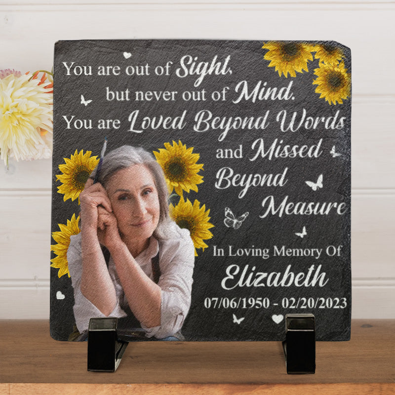 Custom Photo You Are Loved Beyond Words And Missed Beyond Measure - Memorial Personalized Custom Square Shaped Memorial Stone - Sympathy Gift For Family Members